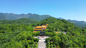 航拍湖南衡阳万寿广场万寿大鼎福寿寺