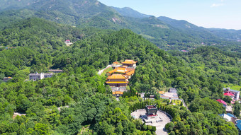 航拍湖南衡阳万寿广场万寿大鼎福寿寺