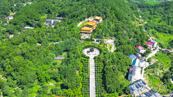 航拍湖南衡阳万寿广场万寿大鼎福寿寺