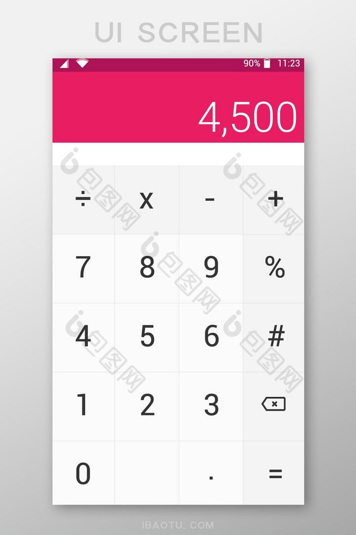 红色计算器移动界面UI矢量素材图片图片