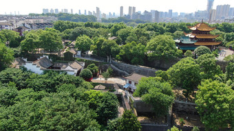 航拍湖南岳阳楼5A景区