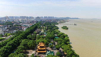 航拍湖南岳阳楼5A景区