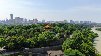 航拍湖南岳阳楼5A景区