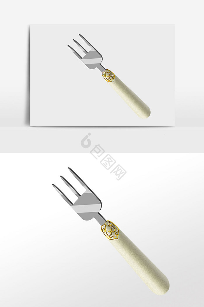 就餐餐具叉子插画图片