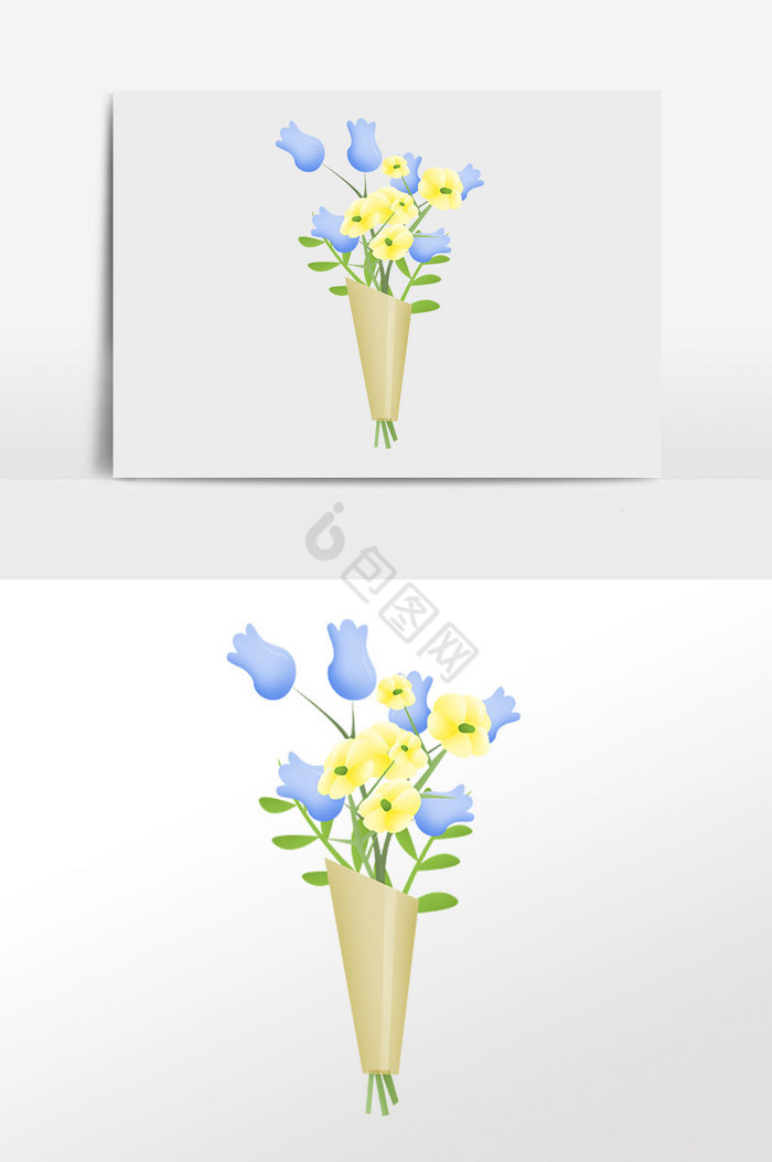 植物花束插画图片