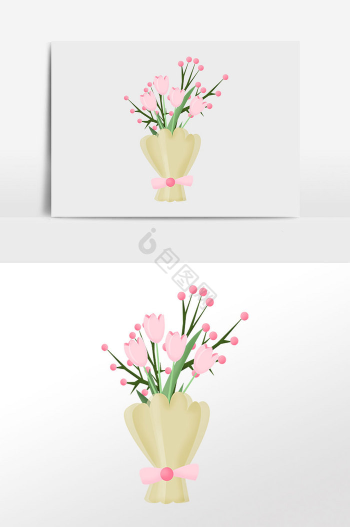 植物包装花束插画图片