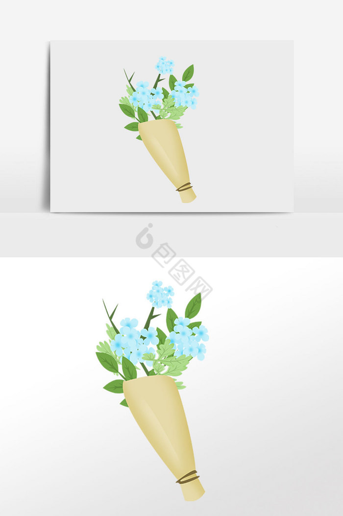 植物包装花束插画图片