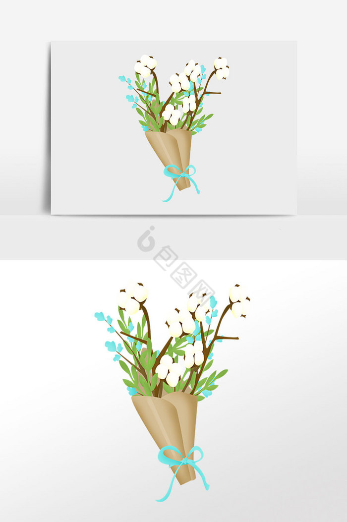 植物装饰花束插画图片