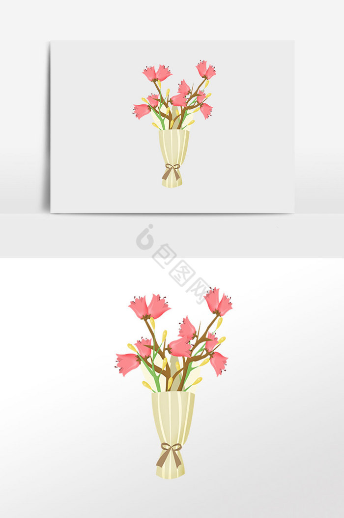 植物鲜花装饰花束插画图片