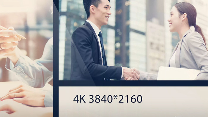 4K简约商务风格分屏展示模板