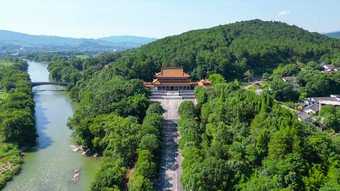 航拍湖南株洲炎帝陵5A景区