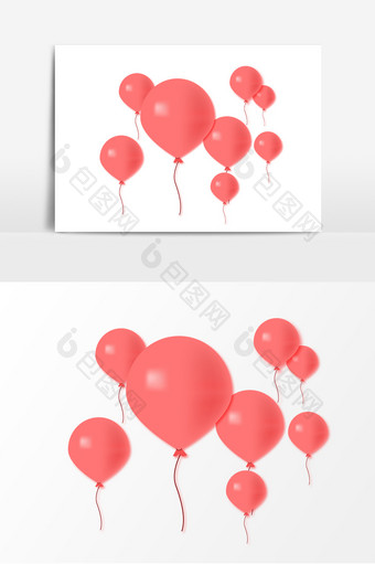 手绘粉色卡通气球元素图片