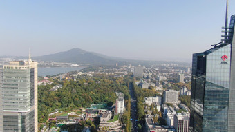 航拍江苏南京城市风光地标建筑