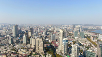 航拍江苏南京城市建设高楼建筑