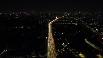 航拍江苏南京城市交通夜景立交桥高架桥