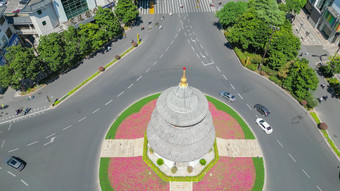 航拍江苏扬州文昌阁地标建筑