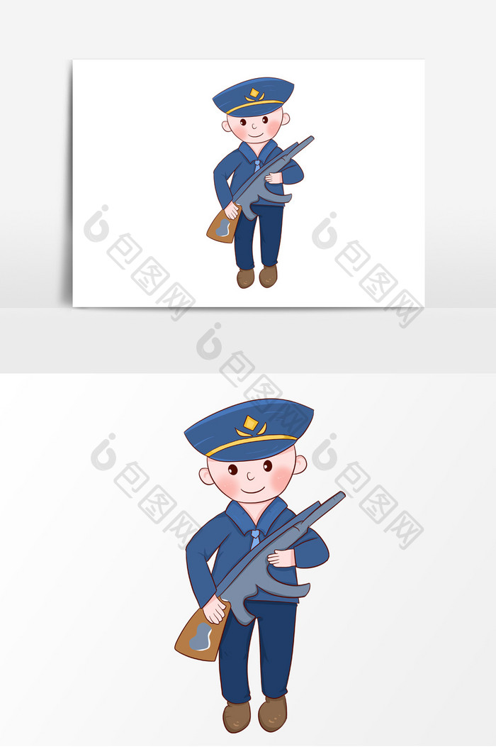 卡通警察形象元素