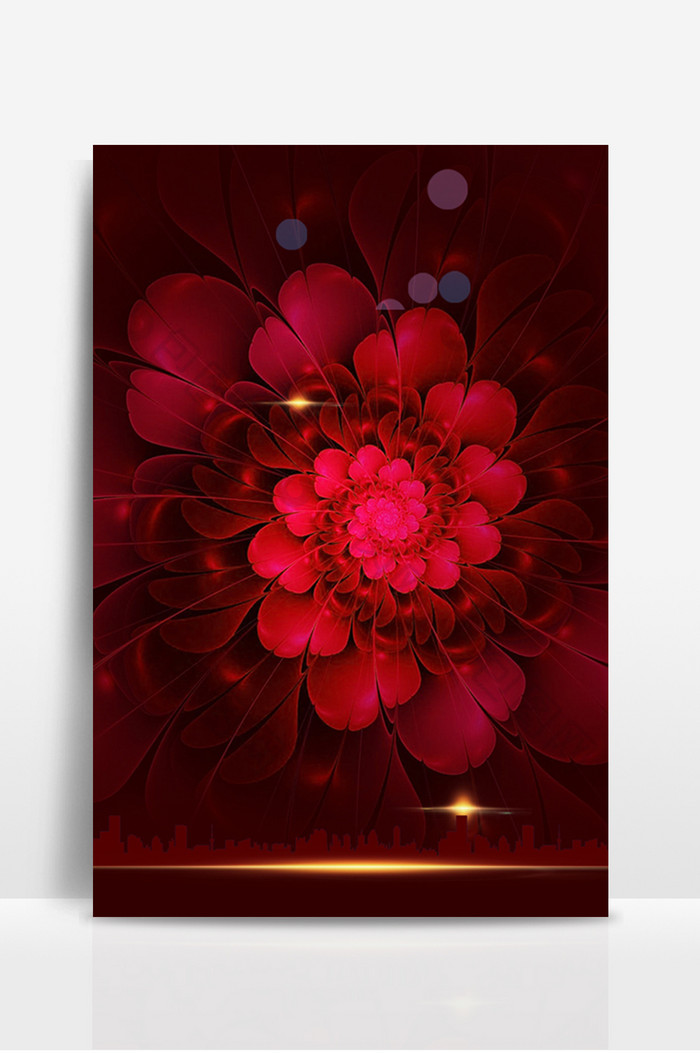 红色花朵喜庆节日海报背景