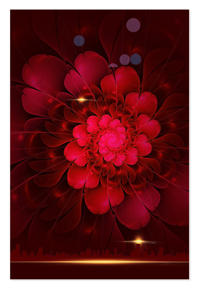 红色花朵喜庆节日海报背景