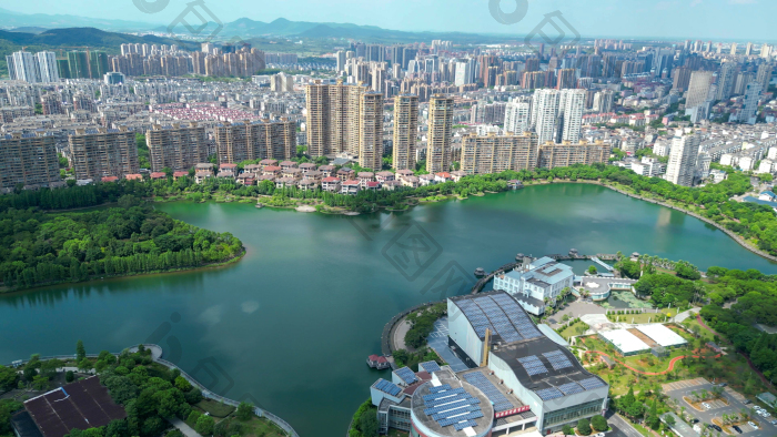 航拍江西新余北湖公园图片-包图网企业站