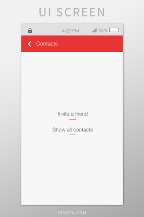 显示联系人移动界面UI矢量素材