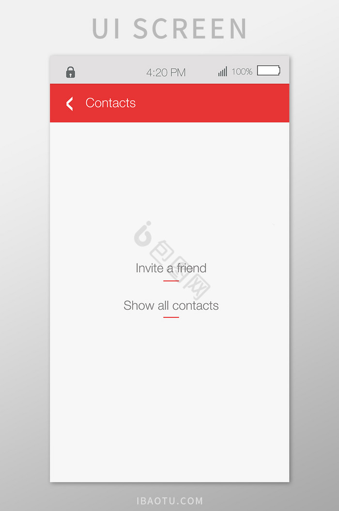 显示联系人移动界面UI矢量素材图片