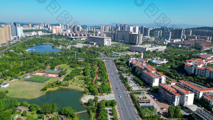 航拍江西宜春丰城广场图片-包图网企业站