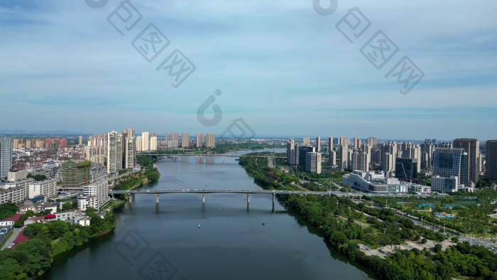 航拍江西鹰潭大桥信江图片-包图网企业站
