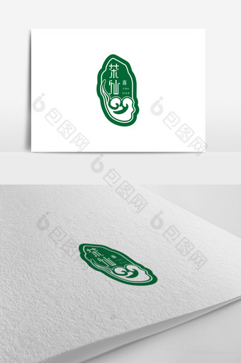 绿色中国印创意祥云中国印茶叶logo标志图片