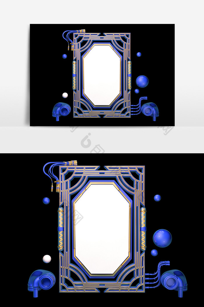 C4D科技感边框图片图片