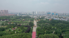 航拍山东菏泽曹州牡丹园4a景区