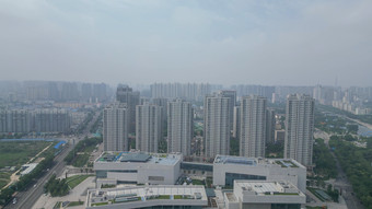 航拍山东菏泽市<strong>美术馆</strong>科技馆