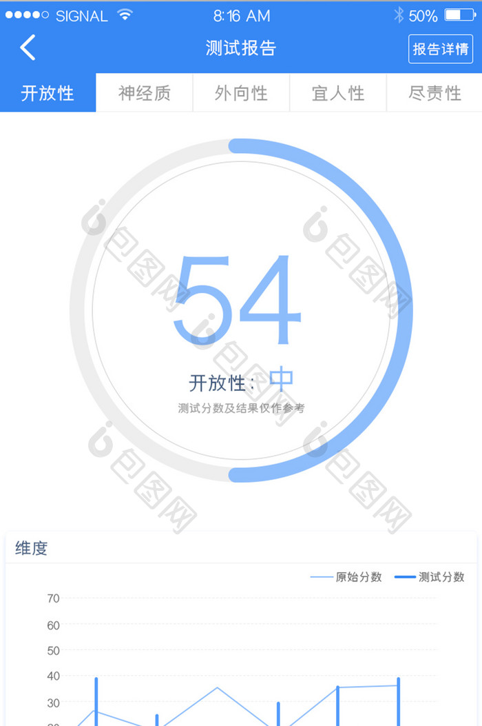 蓝色工具APP测试报告结果UI移动界面