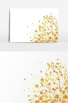 金色花丛纹理元素