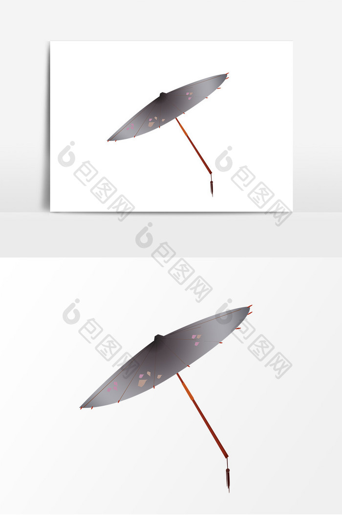 古代雨伞油纸伞清明节元素
