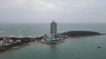 航拍山东青岛汇泉湾景区