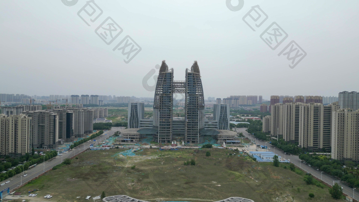 航拍山东泰安城市建设城市风光图片-包图网企业站