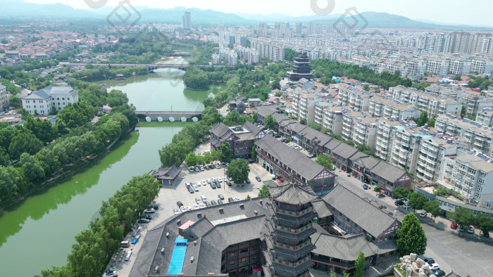 航拍山东潍坊青州古城景区图片-包图网企业站