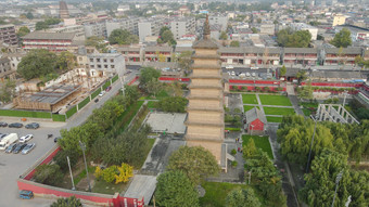 航拍石家庄正定古城开元寺