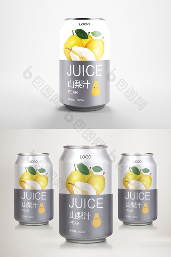 山梨汁饮料罐装包装图片