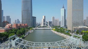航拍天津解放桥