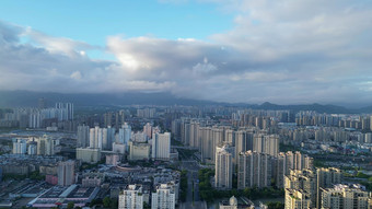 航拍温州城市天际线温州大景鹿城区