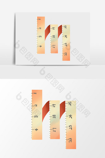 手绘卡通小清新黄色米尺运动小元素图片