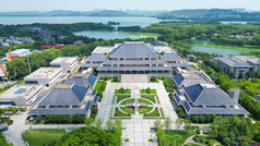 航拍武汉湖北省博物馆