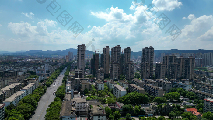 航拍新余城市风光新余大景图片-包图网企业站