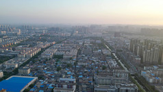 航拍许昌城市清晨风光