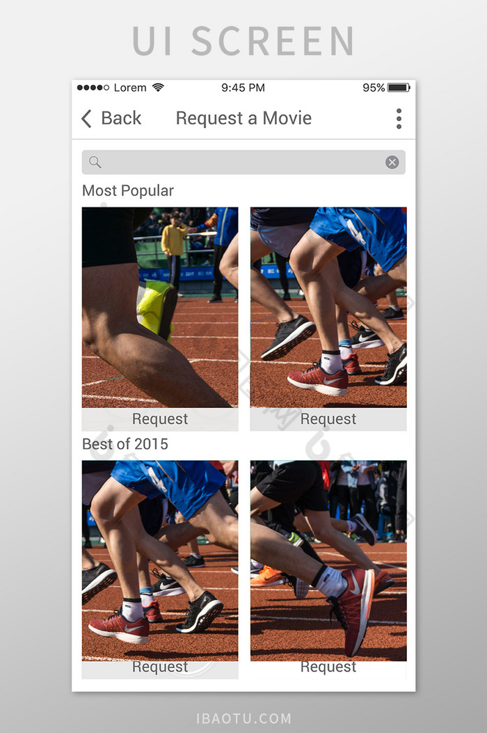 搜索体育运动类分类选择移动UI矢量素材图片图片