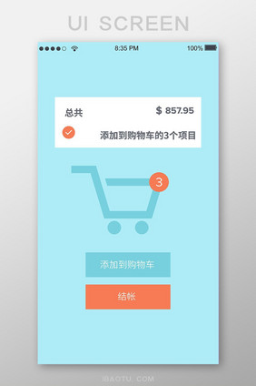 购物车商务移动界面UI矢量素材