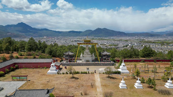 航拍云南丽江金塔景区4A景区