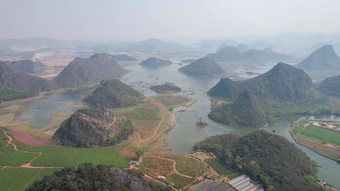 航拍云南普者黑5A景区风景